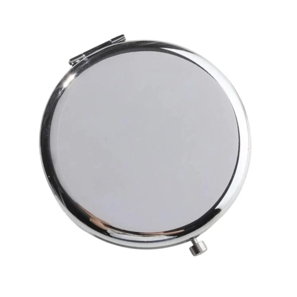 Silver Heavy Duty Metal Compact Double Sided Mirror Purse Travel Accessory New